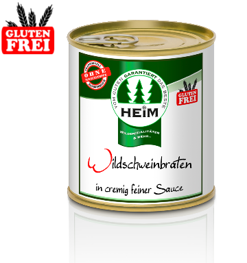 Wildschweinbraten  in cremig feiner Sauce (glutenfrei), HEIM 0,3 kg