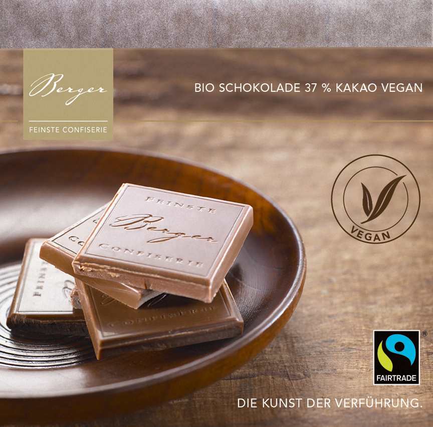 BIO Schokolade, 37% Kakao, Vegan, Confiserie Berger, Tirol 0,07 kg